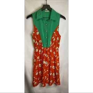 Every Green/Orange/White Sleeveless Dress Size M